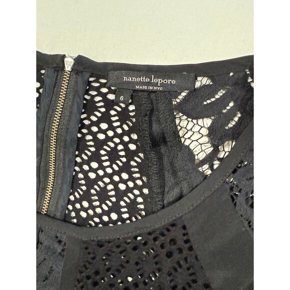 Nanette Lepore Lace Panel Dress Long Sleeve Size 6 (080) - Picture 2 of 11